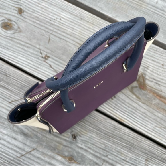 DKNY Colorblock Signature Saffiano Leather Satchel Crossbody Bag $298 Tricolor - Picture 3 of 16